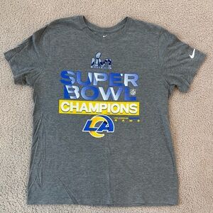 NFL Nike Gray Los Angeles Rams Super Bowl LVI Champions Tee - Medium